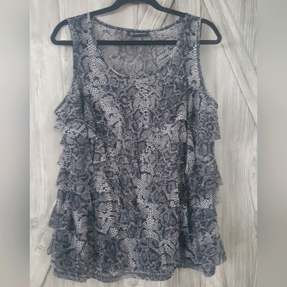 INC Sleeveless Ruffle Top 16W